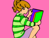 Dibuix Nena llegint pintat per LAIA  ANGLES