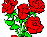 Dibuix Ram de roses pintat per Jordi
