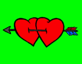 Dibuix Dos cors amb una fletxa pintat per Júlia s.