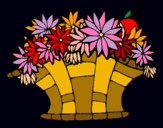 Dibuix Cestell de flors 7 pintat per carme