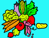 Dibuix verdures pintat per JUDIT ARTIGAS