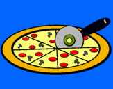 Dibuix Pizza pintat per joan