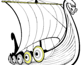 Dibuix Vaixell viking pintat per Noa