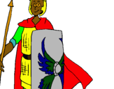 Dibuix Soldat romà II pintat per dna
