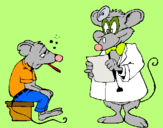 Dibuix Doctor i pacient ratolí pintat per Natura