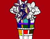 Dibuix Cistell amb flors 3 pintat per Alba i Laia