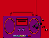 Dibuix Radio cassette 2 pintat per anna