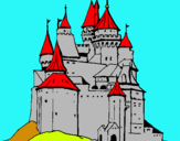 Dibuix Castell medieval pintat per GENÍS SANS ESQUÉ