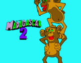 Dibuix Madagascar 2 Manson i Phil pintat per maria costa