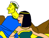 Dibuix Cèsar i Cleòpatra pintat per dna