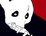 Dibuix Ós panda amb el seu cria pintat per barbara