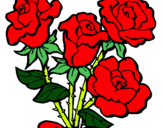 Dibuix Ram de roses pintat per irene