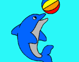 Dibuix Dofí jugant amb una pilota pintat per Alba 11