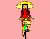 Dibuix Xina amb bicicleta pintat per CARLA