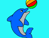 Dibuix Dofí jugant amb una pilota pintat per Alba 11