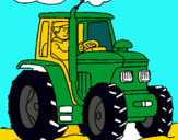 Dibuix Tractor en funcionament  pintat per jordi