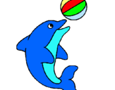 Dibuix Dofí jugant amb una pilota pintat per biel