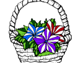 Dibuix Cistell amb flors 2 pintat per joana
