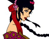 Dibuix Princesa xinesa pintat per gaby