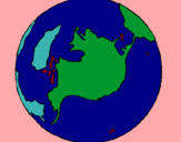Dibuix Planeta Terra pintat per kevin