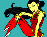 Dibuix Princesa ninja pintat per xesca