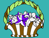 Dibuix Cistell amb flors 4 pintat per xesca