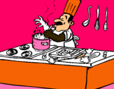 Dibuix Cuiner en la cuina pintat per rau