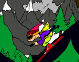 Dibuix Esquiador pintat per MIQUEL