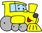 Dibuix Tren pintat per Cotxe