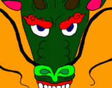 Dibuix Cap de drac pintat per carla