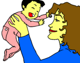 Dibuix Mare amb la seva nadó pintat per ivet