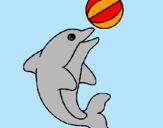 Dibuix Dofí jugant amb una pilota pintat per meritxell torres urrea