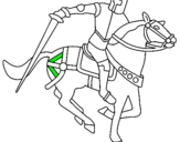 Dibuix Cavaller a cavall IV pintat per anònim