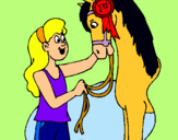 Dibuix Cavall guanyador  pintat per maria rocadembosch 