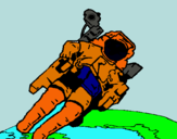 Dibuix Astronauta en l'espai pintat per carla