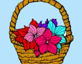 Dibuix Cistell amb flors 2 pintat per nuria