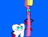 Dibuix Queixal i raspall de dents pintat per neusira