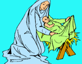Dibuix Naixement del nen Jesús  pintat per ANNA 
