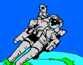 Dibuix Astronauta en l'espai pintat per joel i g