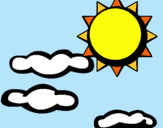 Dibuix Sol i núvols 2 pintat per Vinyet