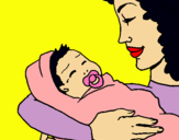 Dibuix Mare amb la seva nadó II pintat per Júlia