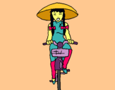 Dibuix Xina amb bicicleta pintat per Aoko