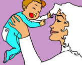 Dibuix Mare amb la seva nadó pintat per Blanqueta