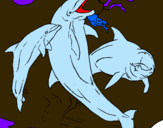 Dibuix Dofins jugant pintat per guillem