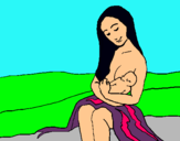 Dibuix Mare amb la seva nadó pintat per nora