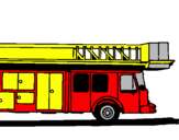 Dibuix Camió de bombers amb escala  pintat per eric mari