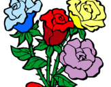 Dibuix Ram de roses pintat per andreita