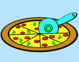 Dibuix Pizza pintat per romina i laura