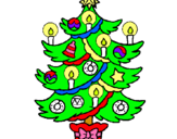 Dibuix Arbre de Nadal amb espelmes pintat per joanna