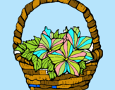 Dibuix Cistell amb flors 2 pintat per jofre